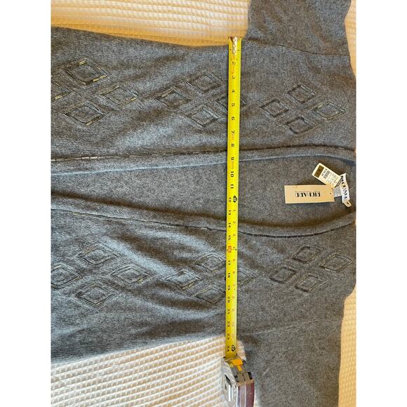 NWT Vintage Richard and Company Lambs Wool Blend Beaded Gray Cardigan Medium - Picture 4 of 11